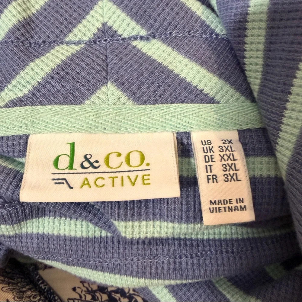 Striped Long Sleeve Top - Blue and White - Picture 2 of 5